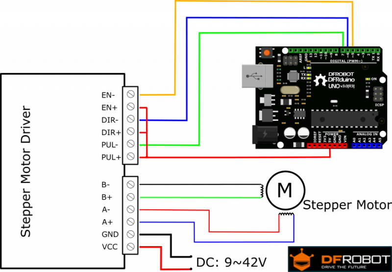 روش اتصال درایور TB6600 به آردویینو و استپ موتور